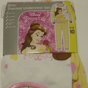Disney Princess, girl's thermal underwear, size 10